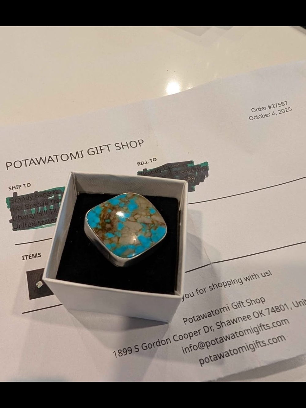 Men's Size 11 Kingman Turquoise Sterling Silver Ring NWT Pottawatomi Gift Shop